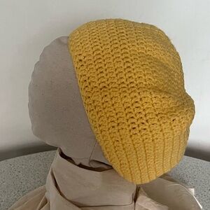 Yellow Crochet Beanie Tam
